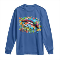 Funny Kiss My Aspergers Long Sleeve Shirt Asperger Syndrome Autism Awareness