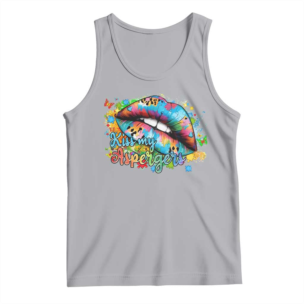Funny Kiss My Aspergers Tank Top Asperger Syndrome Autism Awareness