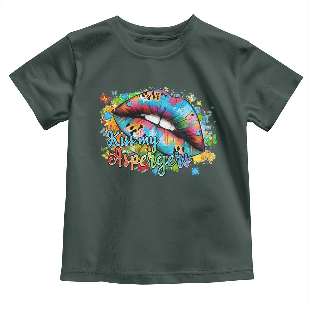 Funny Kiss My Aspergers Toddler T Shirt Asperger Syndrome Autism Awareness