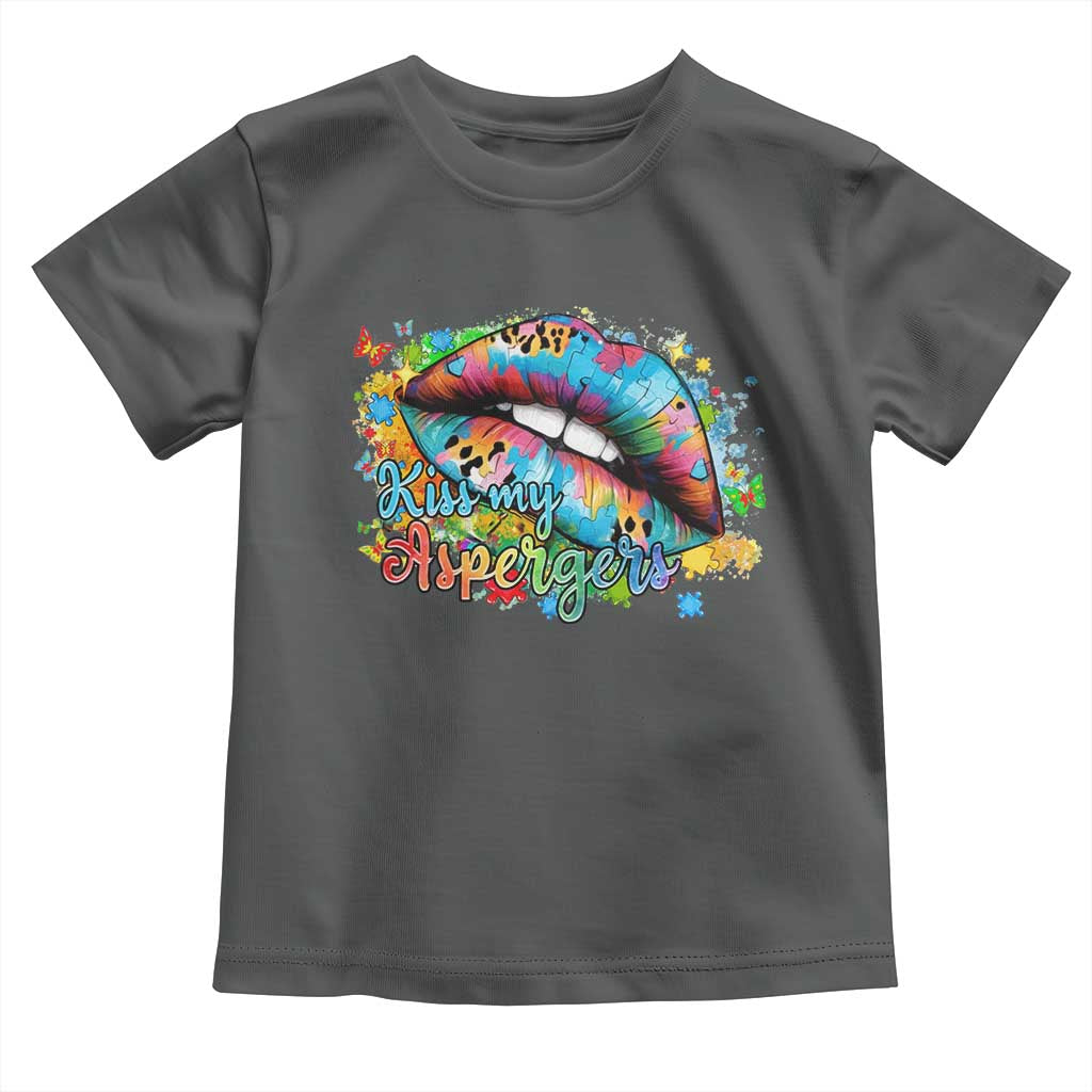 Funny Kiss My Aspergers Toddler T Shirt Asperger Syndrome Autism Awareness