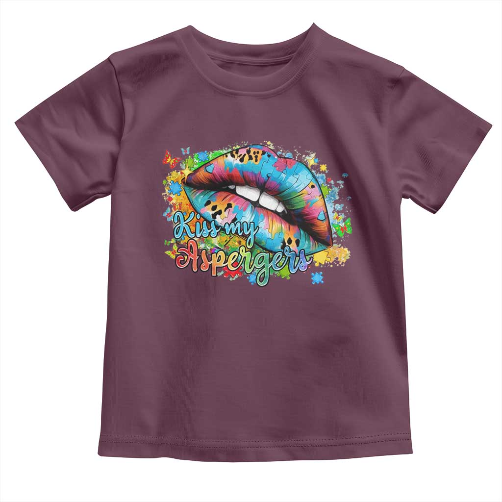 Funny Kiss My Aspergers Toddler T Shirt Asperger Syndrome Autism Awareness
