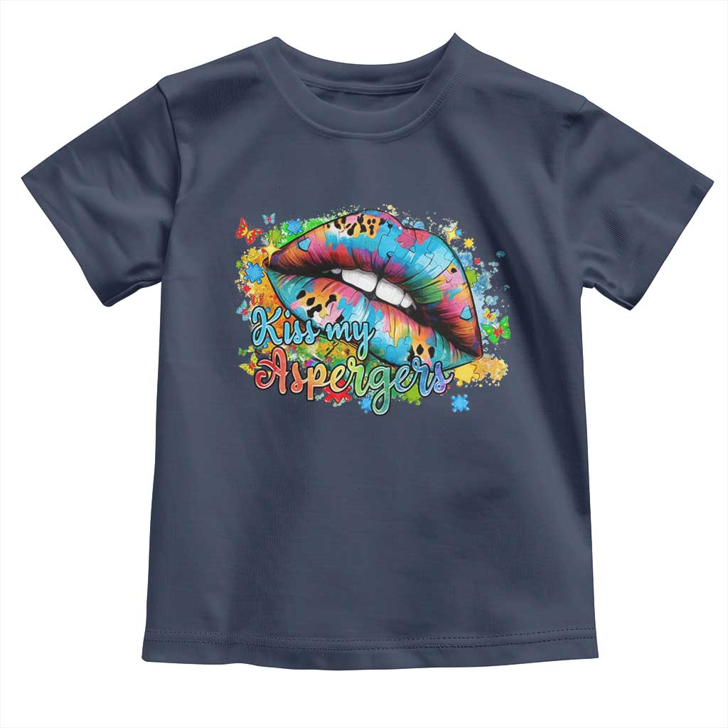 Funny Kiss My Aspergers Toddler T Shirt Asperger Syndrome Autism Awareness