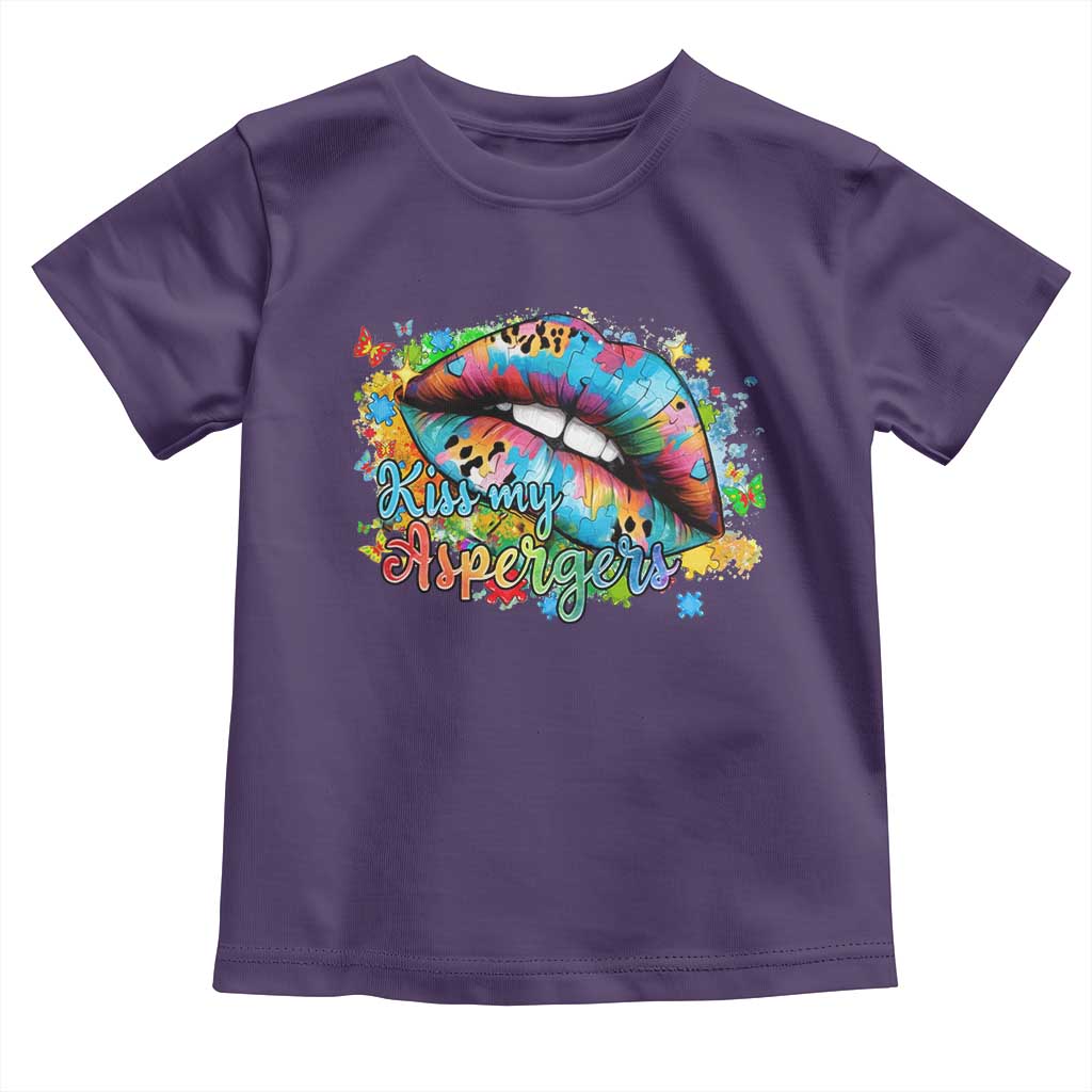 Funny Kiss My Aspergers Toddler T Shirt Asperger Syndrome Autism Awareness