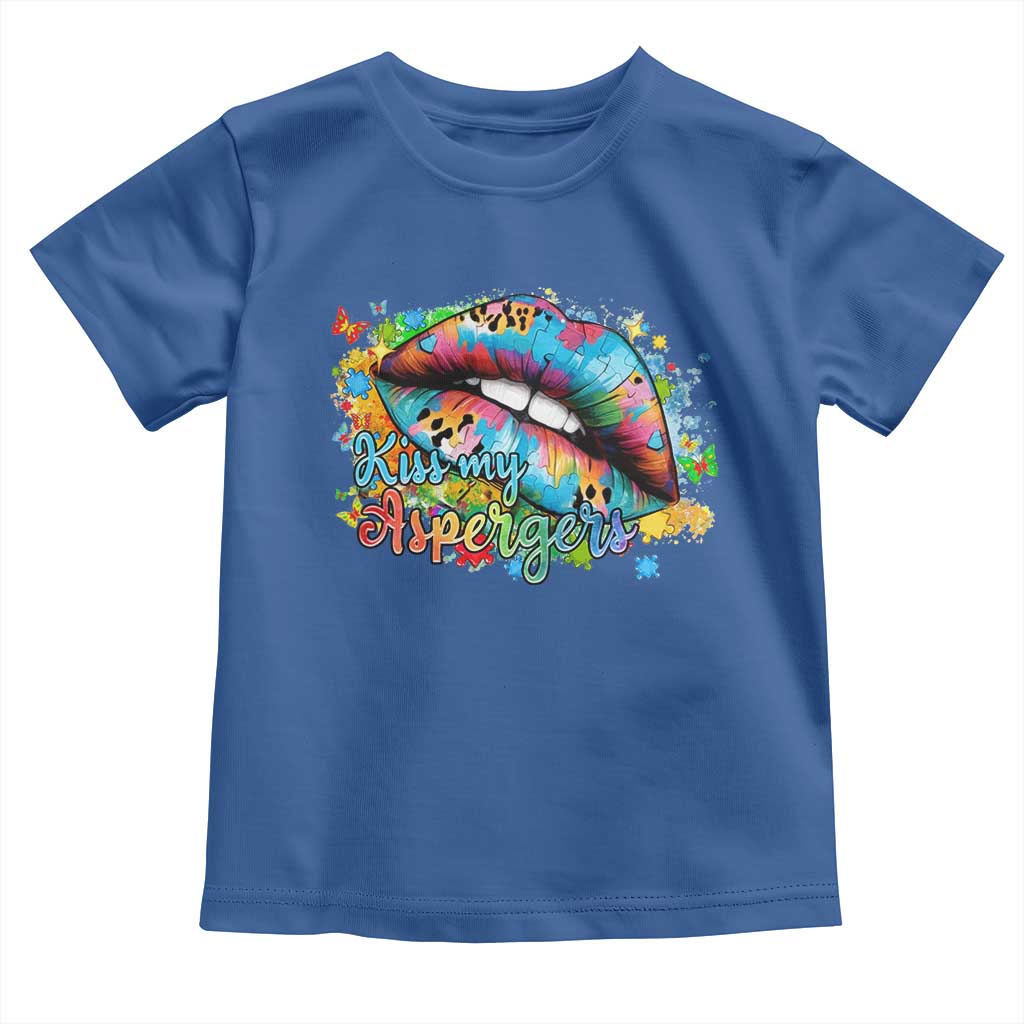 Funny Kiss My Aspergers Toddler T Shirt Asperger Syndrome Autism Awareness