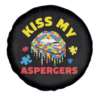 Funny Kiss My Aspergers Spare Tire Cover Asperger Syndrome Autism Awareness Puzzle Lips