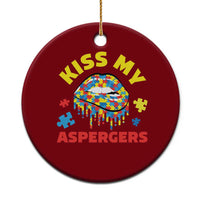Funny Kiss My Aspergers Ceramic Ornament Asperger Syndrome Autism Awareness Puzzle Lips