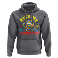Funny Kiss My Aspergers Hoodie Asperger Syndrome Autism Awareness Puzzle Lips