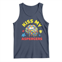 Funny Kiss My Aspergers Tank Top Asperger Syndrome Autism Awareness Puzzle Lips