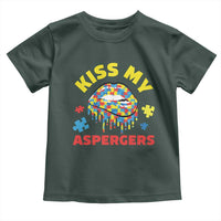 Funny Kiss My Aspergers Toddler T Shirt Asperger Syndrome Autism Awareness Puzzle Lips