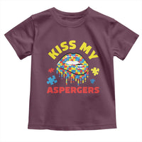 Funny Kiss My Aspergers Toddler T Shirt Asperger Syndrome Autism Awareness Puzzle Lips