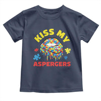 Funny Kiss My Aspergers Toddler T Shirt Asperger Syndrome Autism Awareness Puzzle Lips