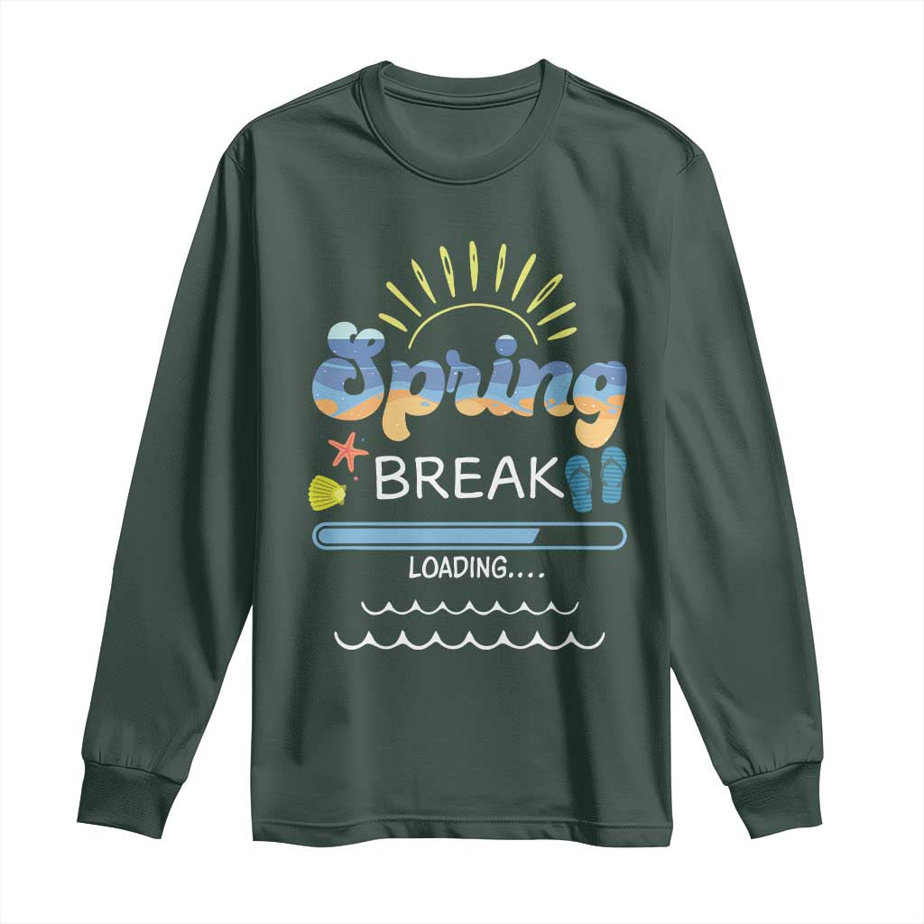 Funny Spring Break Loading Long Sleeve Shirt Spring Vacation Beach Sunshine