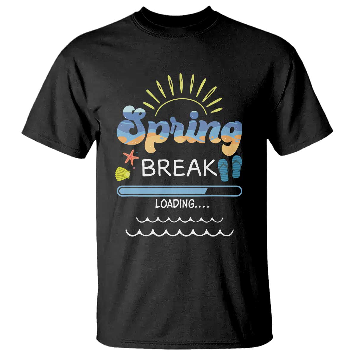 Funny Spring Break Loading T Shirt Spring Vacation Beach Sunshine
