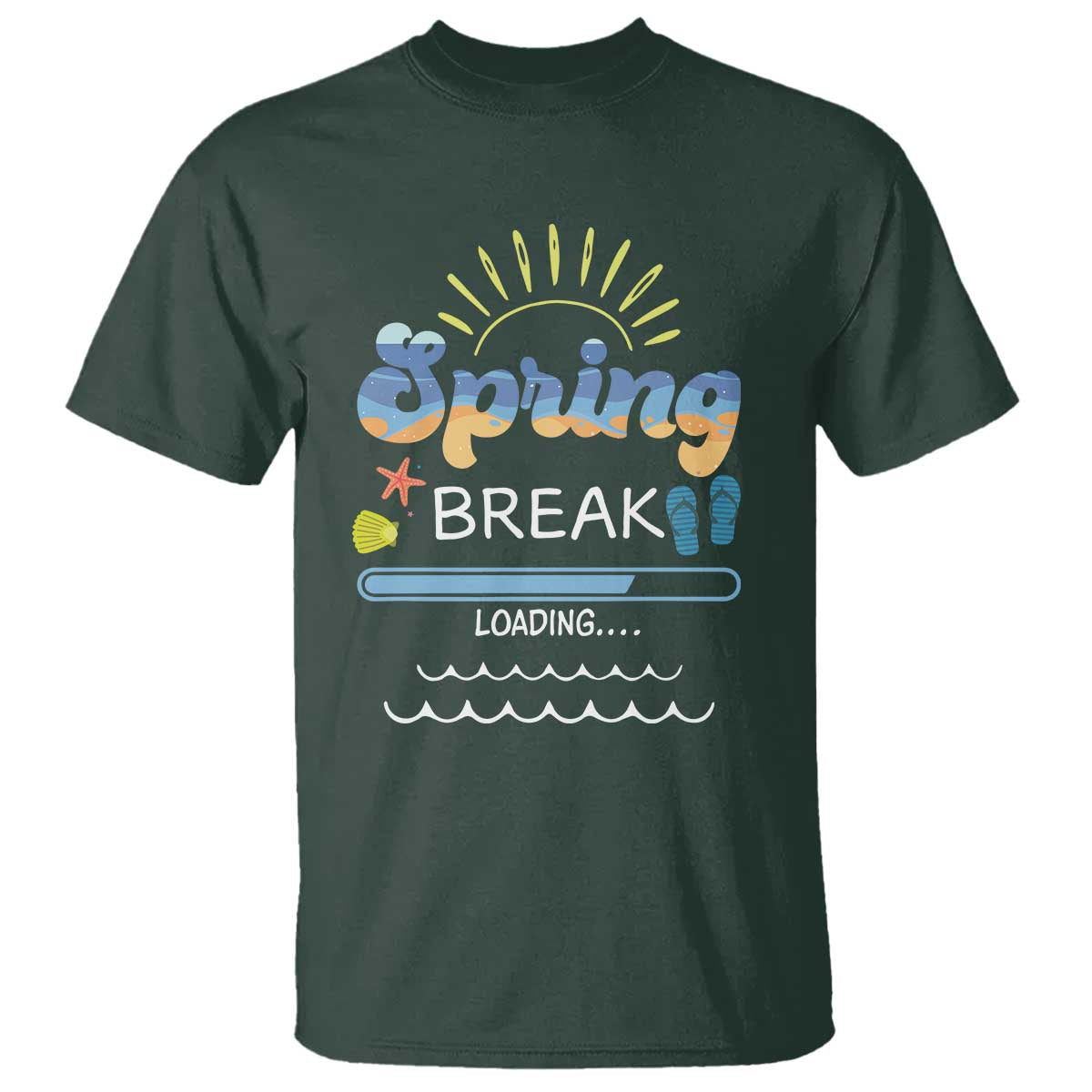 Funny Spring Break Loading T Shirt Spring Vacation Beach Sunshine