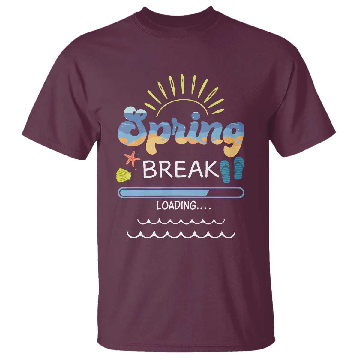 Funny Spring Break Loading T Shirt Spring Vacation Beach Sunshine