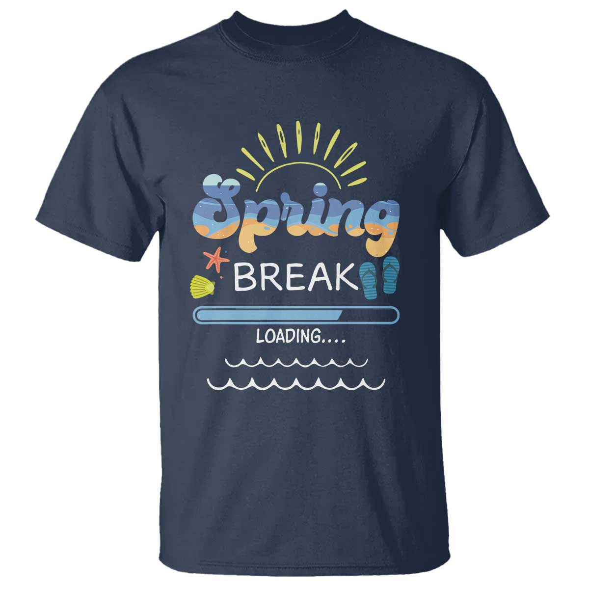 Funny Spring Break Loading T Shirt Spring Vacation Beach Sunshine
