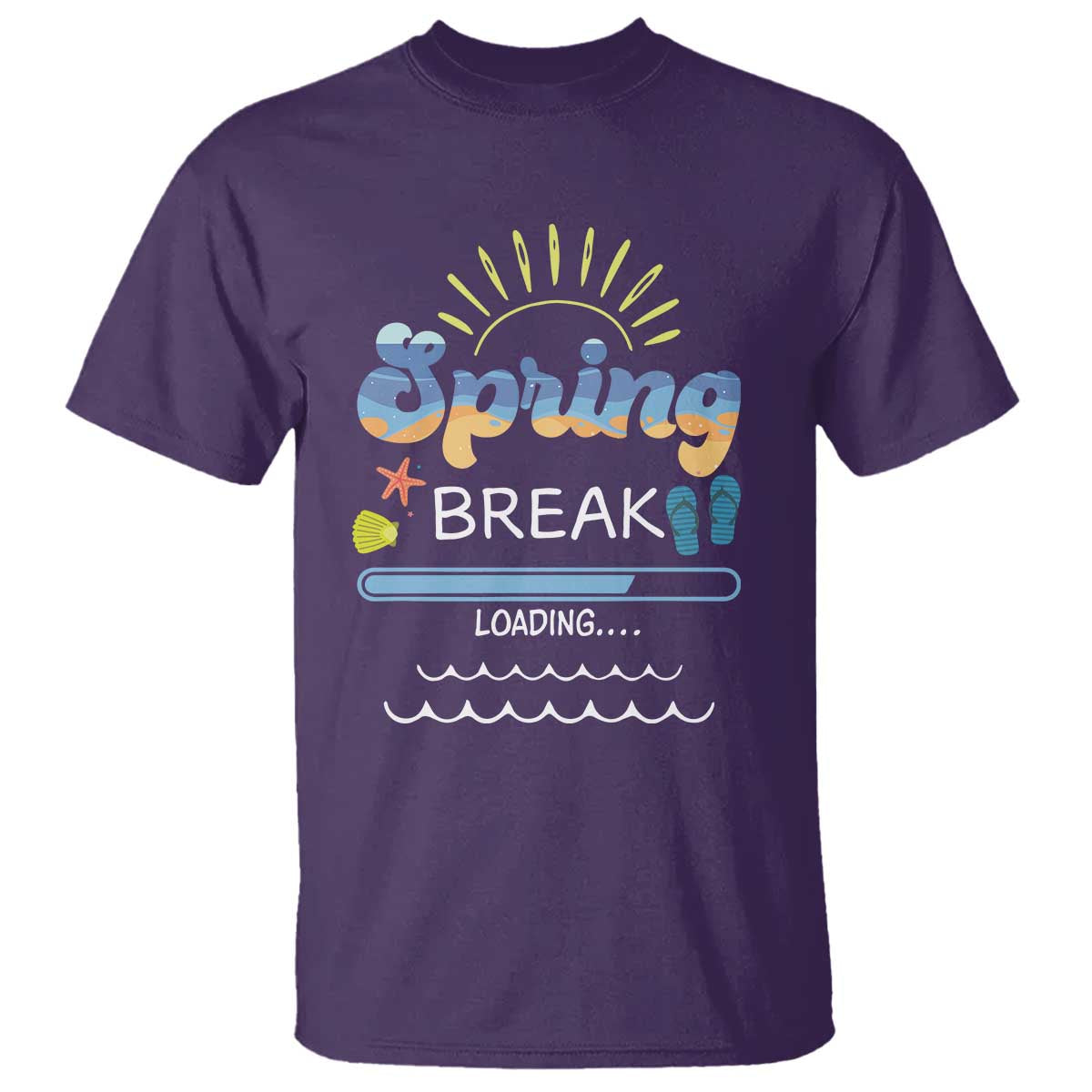 Funny Spring Break Loading T Shirt Spring Vacation Beach Sunshine