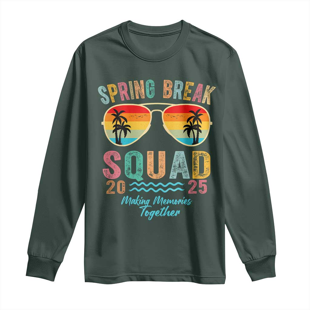 Funny Spring Break Squad 2025 Long Sleeve Shirt Sunglasses Family Matching