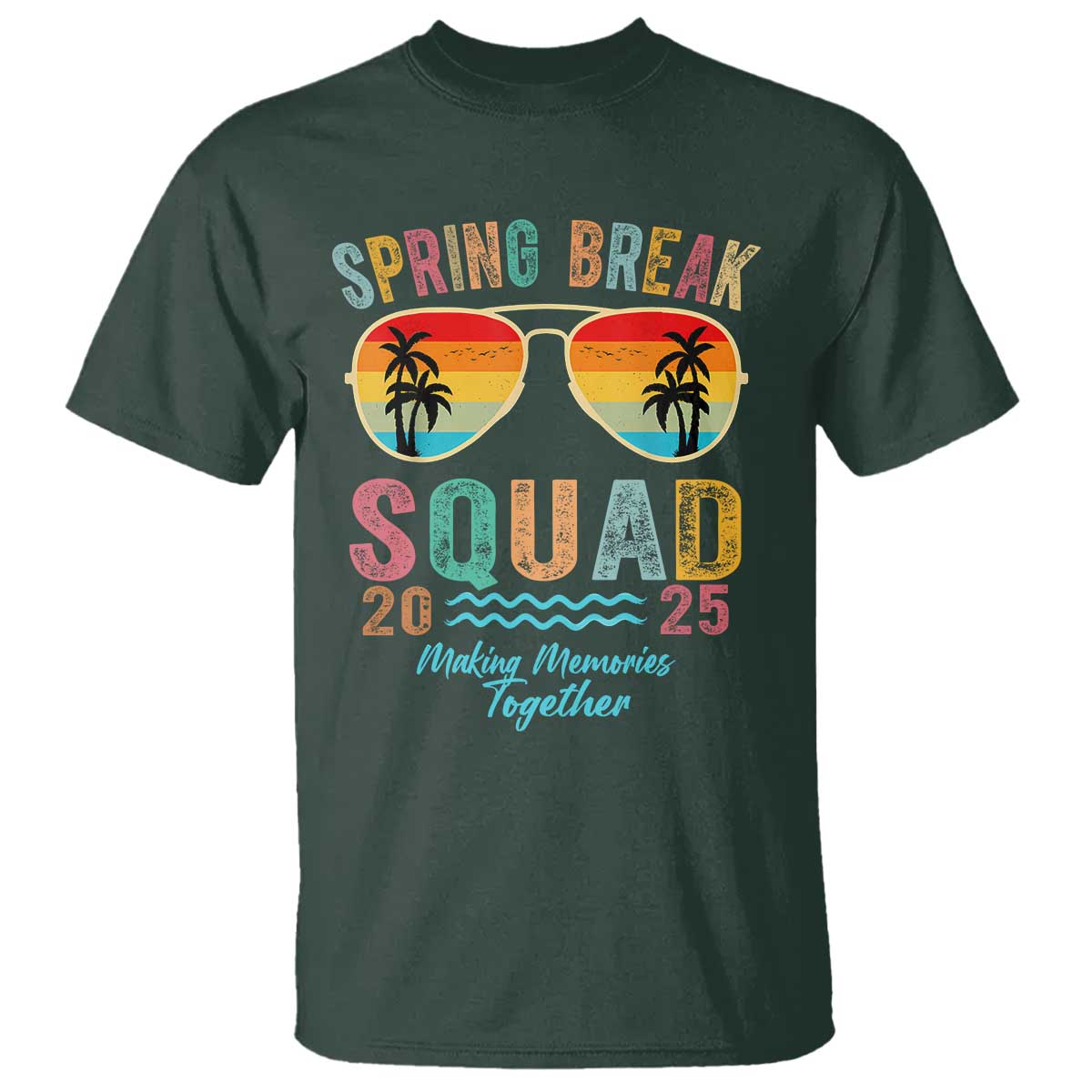 Funny Spring Break Squad 2025 T Shirt Sunglasses Family Matching