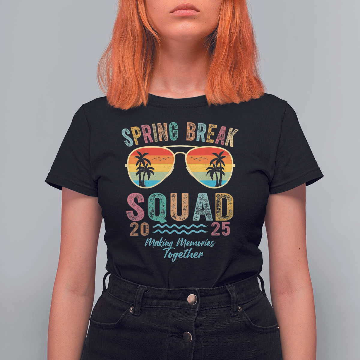Funny Spring Break Squad 2025 T Shirt For Women Sunglasses Family Matching