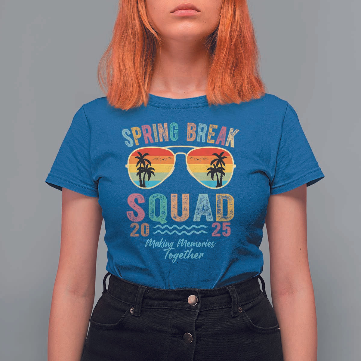 Funny Spring Break Squad 2025 T Shirt For Women Sunglasses Family Matching
