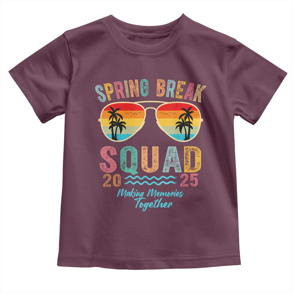 Funny Spring Break Squad 2025 Toddler T Shirt Sunglasses Family Matching
