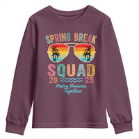 Funny Spring Break Squad 2025 Youth Sweatshirt Sunglasses Family Matching