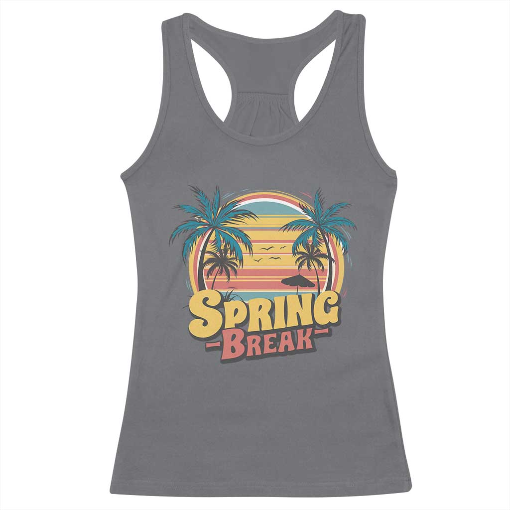 Funny Spring Break Racerback Tank Top Spring Vacation Beach Palm Tree