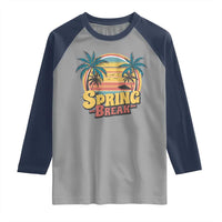 Funny Spring Break Raglan Shirt Spring Vacation Beach Palm Tree
