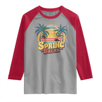 Funny Spring Break Raglan Shirt Spring Vacation Beach Palm Tree