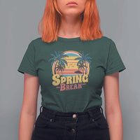Funny Spring Break T Shirt For Women Spring Vacation Beach Palm Tree
