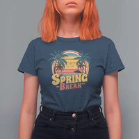 Funny Spring Break T Shirt For Women Spring Vacation Beach Palm Tree
