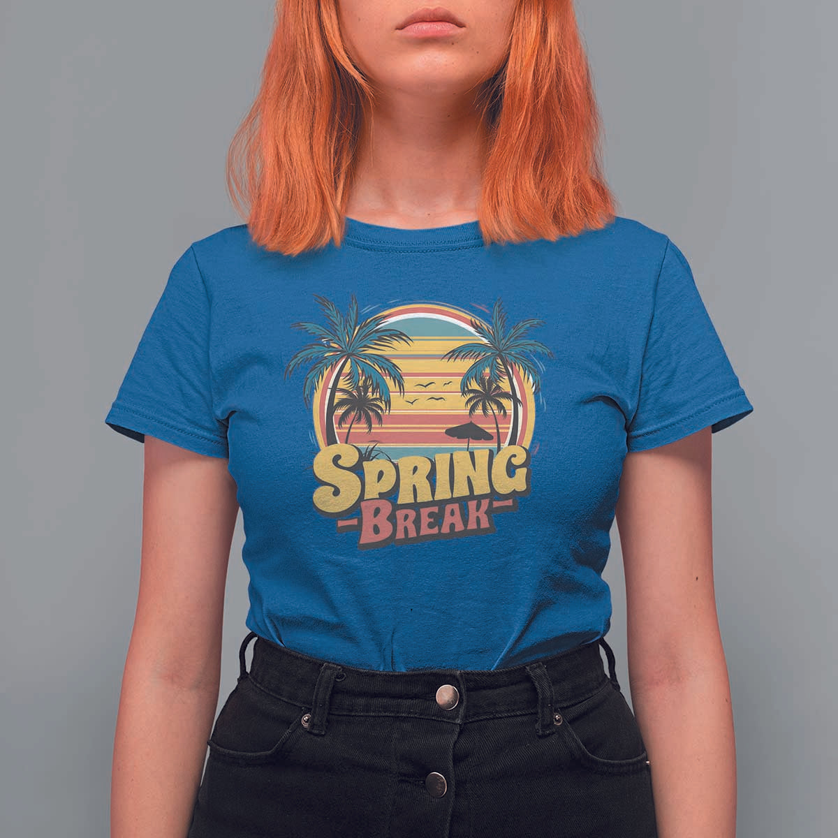 Funny Spring Break T Shirt For Women Spring Vacation Beach Palm Tree