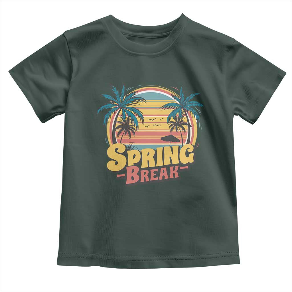 Funny Spring Break Toddler T Shirt Spring Vacation Beach Palm Tree