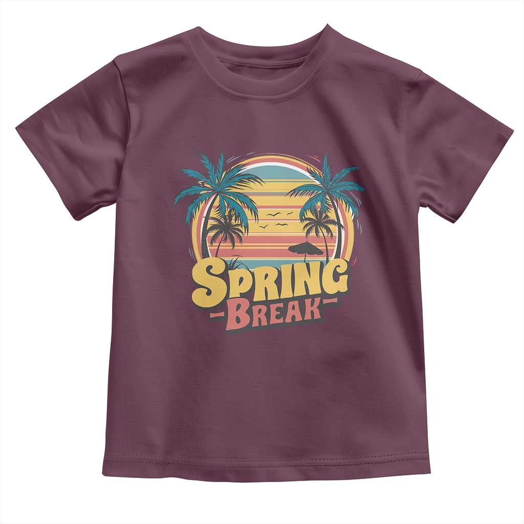 Funny Spring Break Toddler T Shirt Spring Vacation Beach Palm Tree