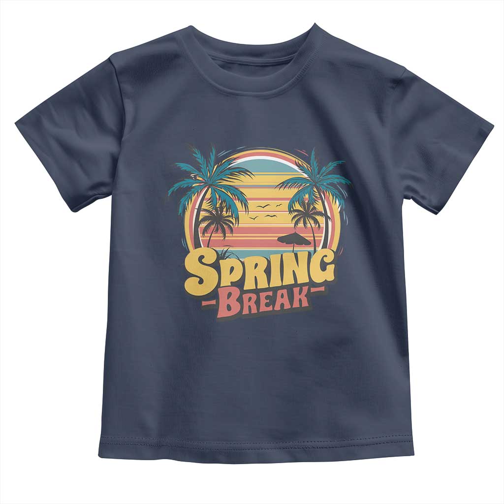 Funny Spring Break Toddler T Shirt Spring Vacation Beach Palm Tree