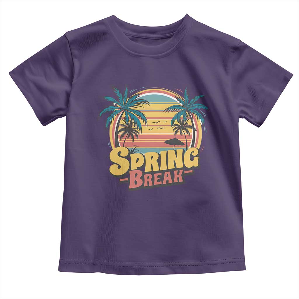 Funny Spring Break Toddler T Shirt Spring Vacation Beach Palm Tree