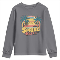 Funny Spring Break Youth Sweatshirt Spring Vacation Beach Palm Tree