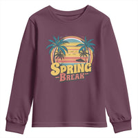 Funny Spring Break Youth Sweatshirt Spring Vacation Beach Palm Tree