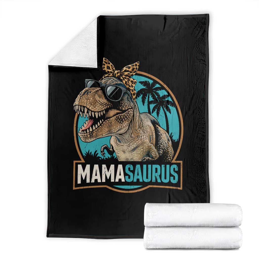 Mamasaurus Funny Dinosaur Mama Throw Blanket Mothers Day Family Matching