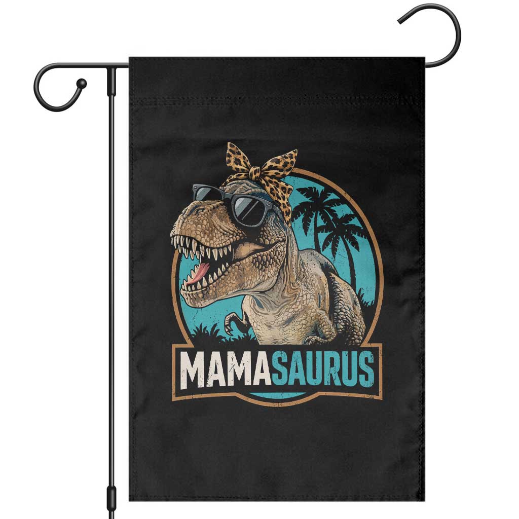 Mamasaurus Funny Dinosaur Mama Garden Flag Mothers Day Family Matching