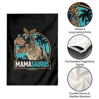 Mamasaurus Funny Dinosaur Mama Garden Flag Mothers Day Family Matching