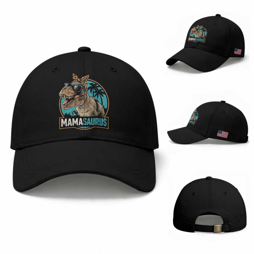 Mamasaurus Funny Dinosaur Mama Baseball Cap Mothers Day Family Matching