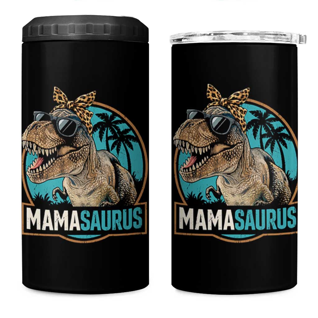 Mamasaurus Funny Dinosaur Mama 4 in 1 Can Cooler Tumbler Mothers Day Family Matching