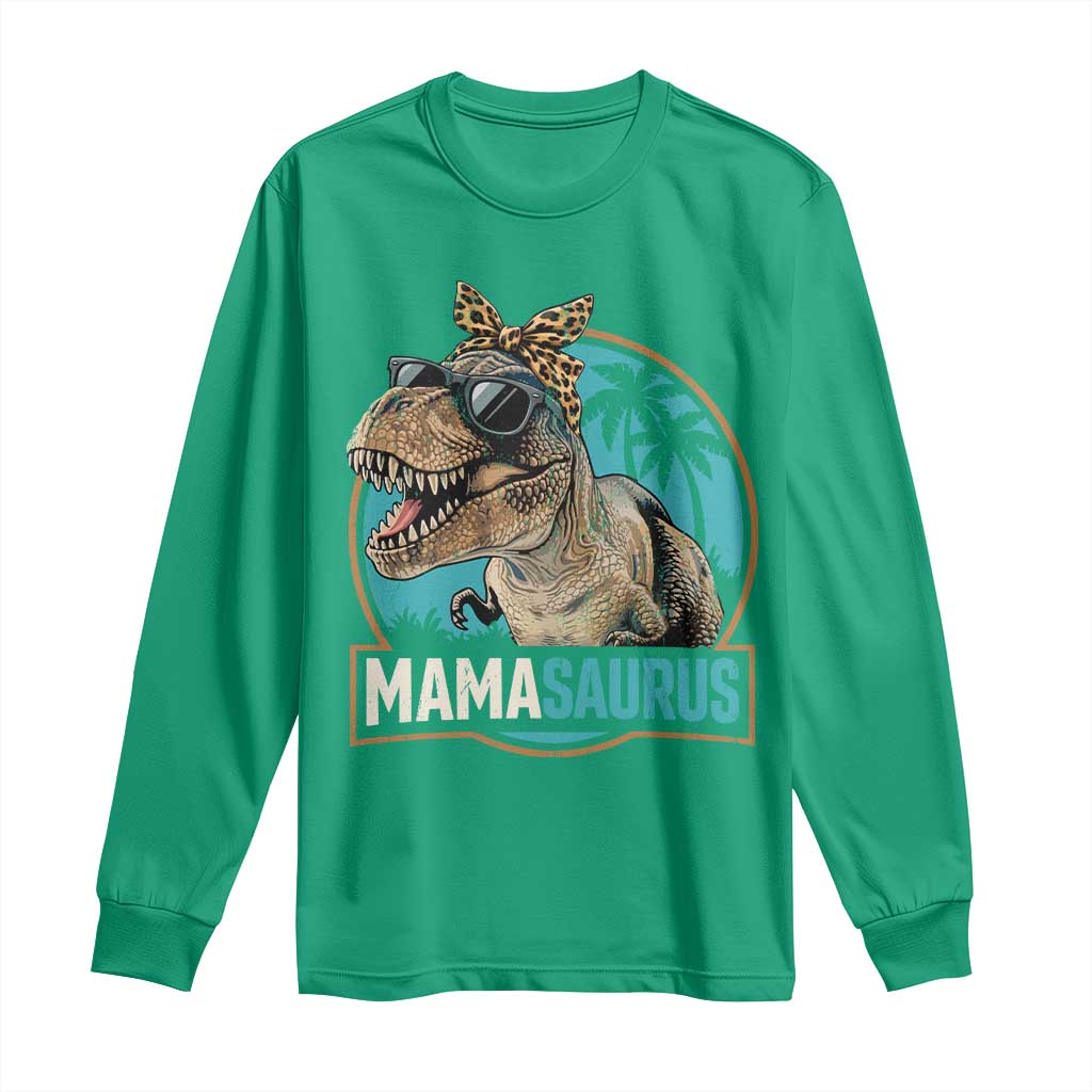 Mamasaurus Funny Dinosaur Mama Long Sleeve Shirt Mothers Day Family Matching