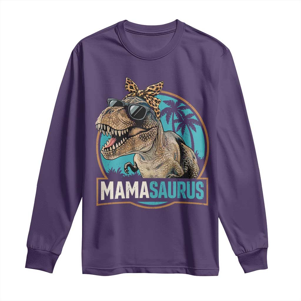 Mamasaurus Funny Dinosaur Mama Long Sleeve Shirt Mothers Day Family Matching
