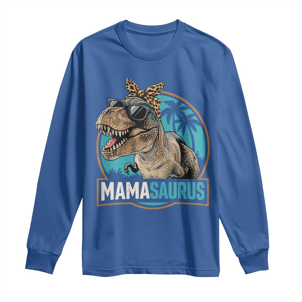 Mamasaurus Funny Dinosaur Mama Long Sleeve Shirt Mothers Day Family Matching