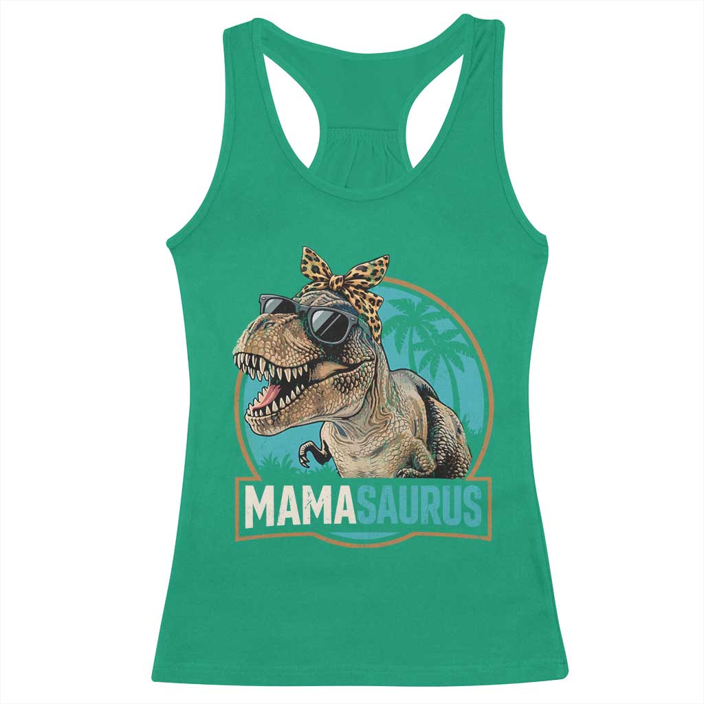 Mamasaurus Funny Dinosaur Mama Racerback Tank Top Mothers Day Family Matching
