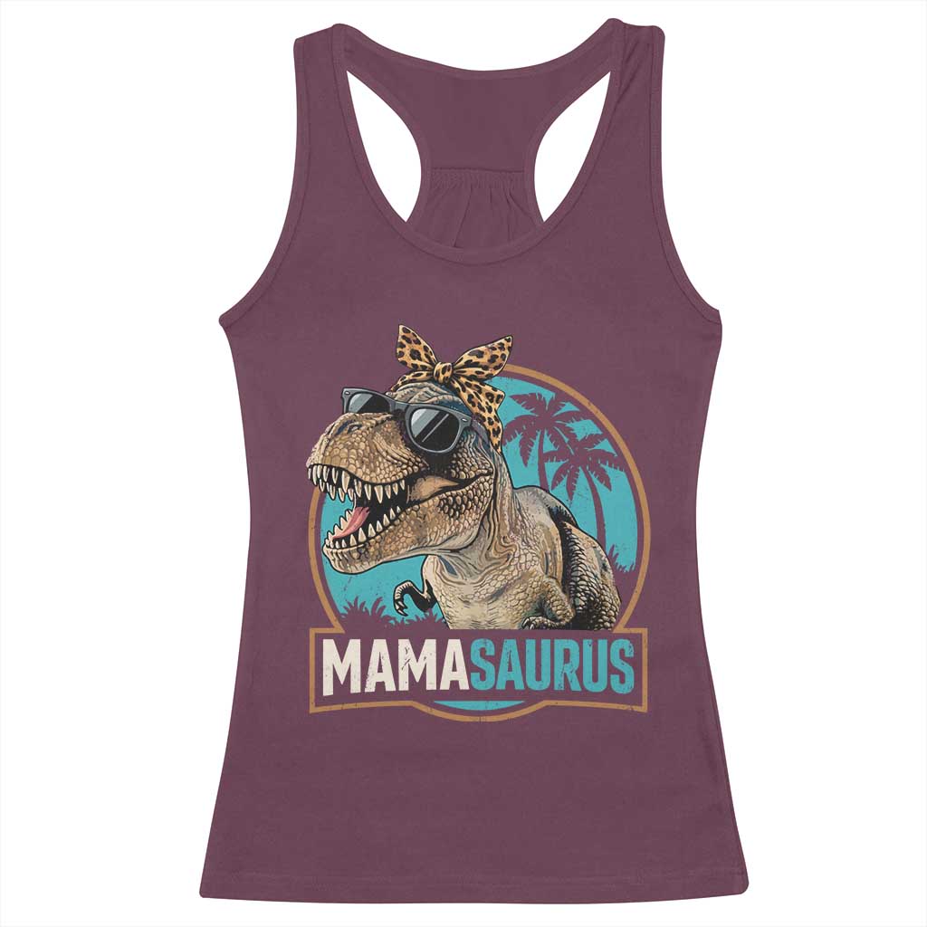 Mamasaurus Funny Dinosaur Mama Racerback Tank Top Mothers Day Family Matching