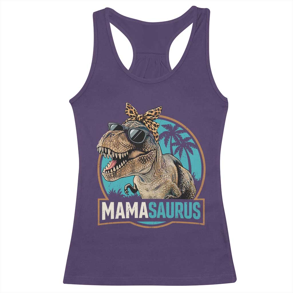 Mamasaurus Funny Dinosaur Mama Racerback Tank Top Mothers Day Family Matching